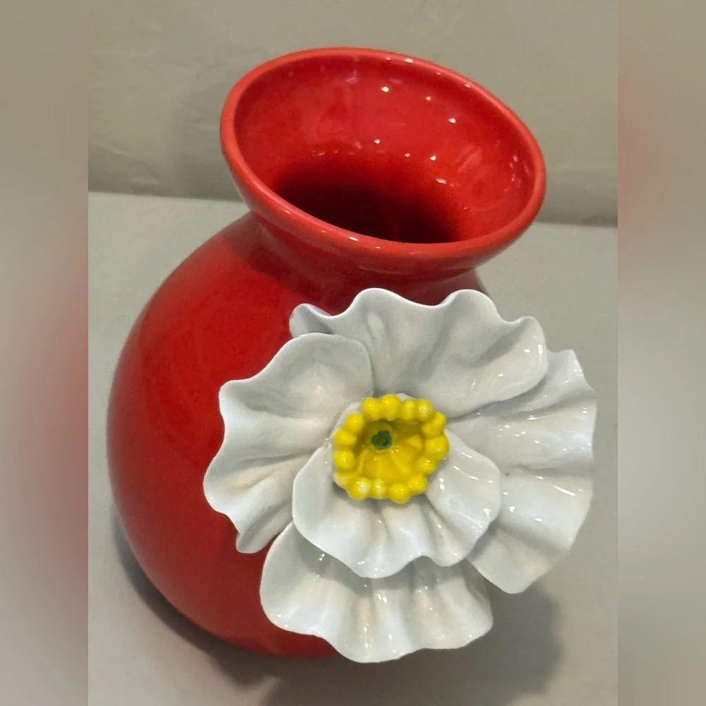 Anthropologie vibrant red white